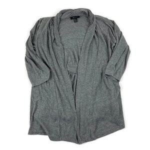 AB Studio Womens Wrap Cardigan Gray Small